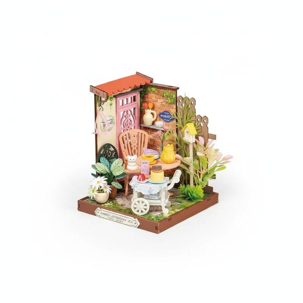 Diy Miniature House Fancy Tea Yard 76 Pcs