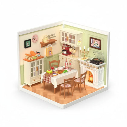 Diy Miniature House Warm Dining Room 150 Pcs