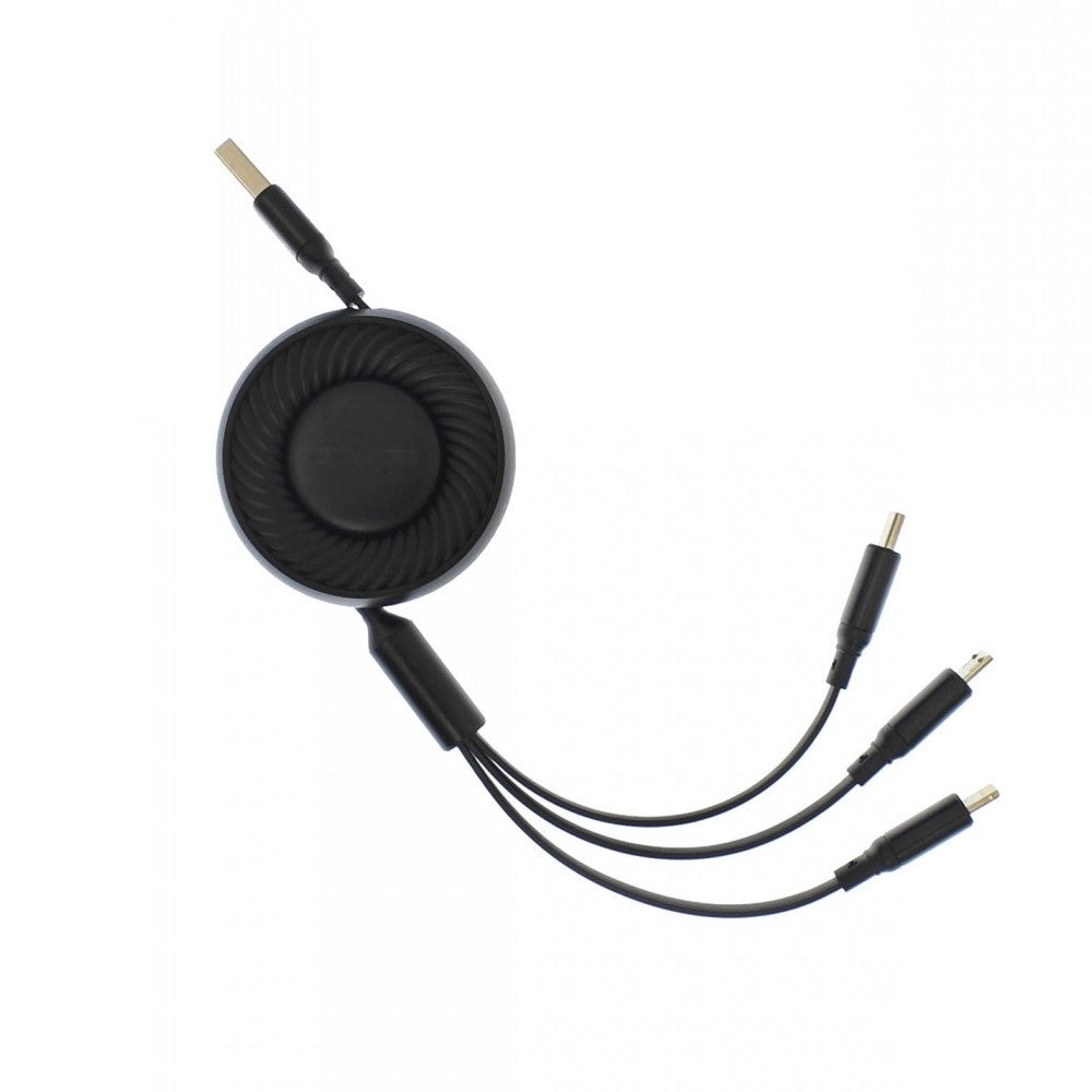 3 In 1 Retractable Type-C Fast Charging Cable With Different Cables