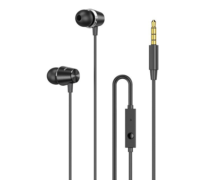 Noise Isolation Wired Earphones With Microphone And Jack Port Black
