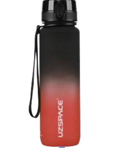 Plastic Water Bottle Colorful Frosted 1000Ml Red