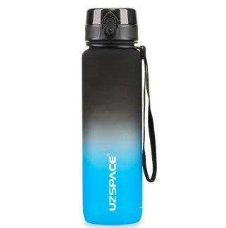 Plastic Water Bottle Colorful Frosted 1000Ml Black And Blue