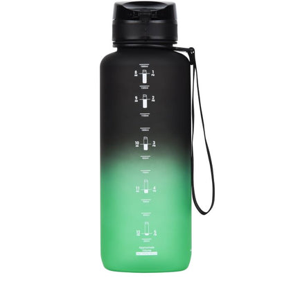 Plastic Water Bottle Colorful Frosted 1000Ml Black And Green