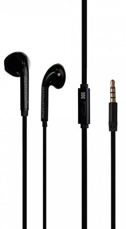 Wired In-Ear Stereo Earphones 3.5mm with Microphone Black