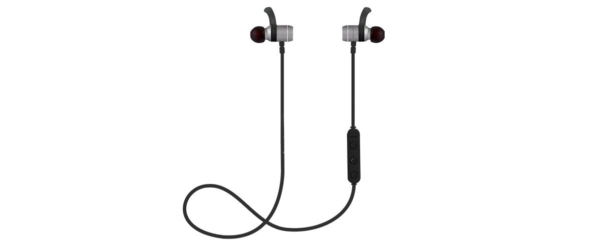 Bluetooth In-Ear Sporty Magnetic Earbuds Silver
