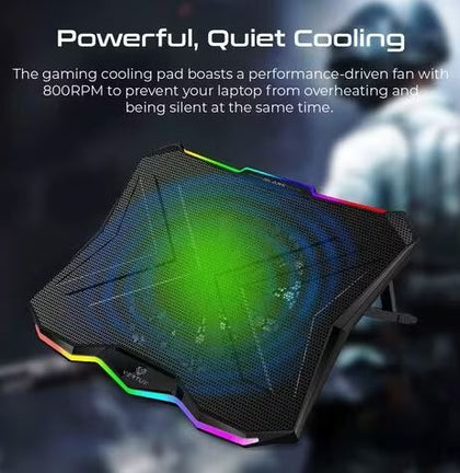 Glare Qouiet Cooling Laptop Stand With Rainbow Led Lights