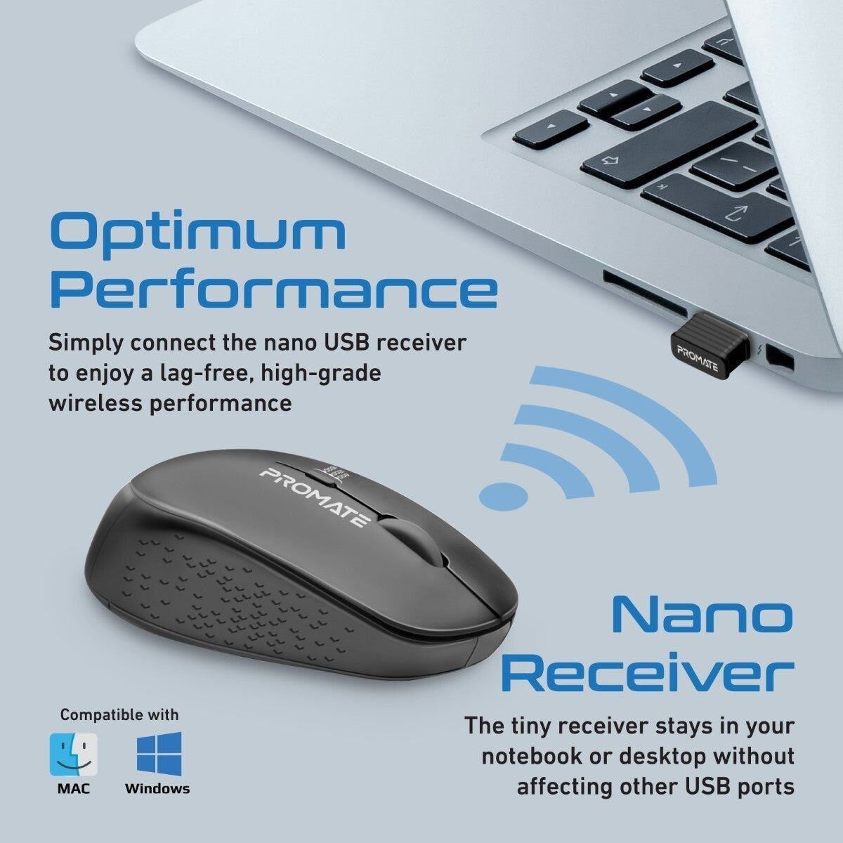 Ergonomic Wireless Mouse With Max Comfort Black