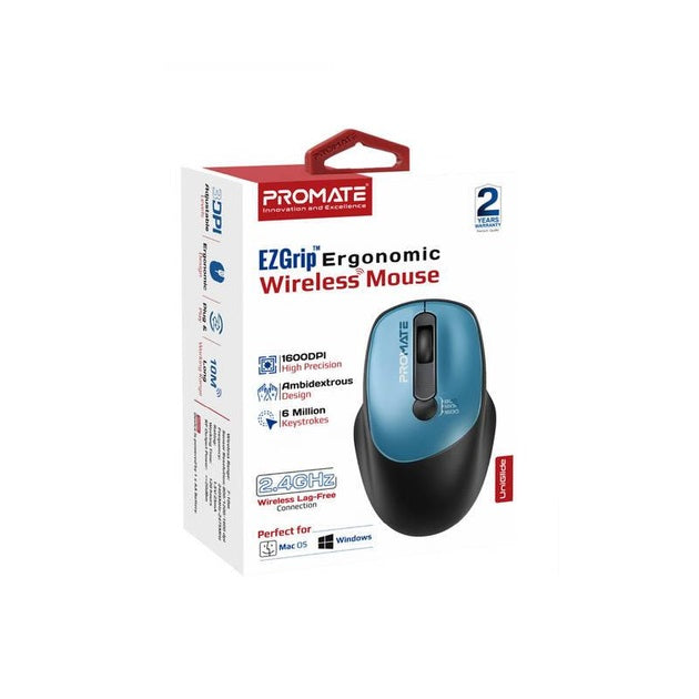 Ergonomic Wireless Mouse Ezgrip Blue