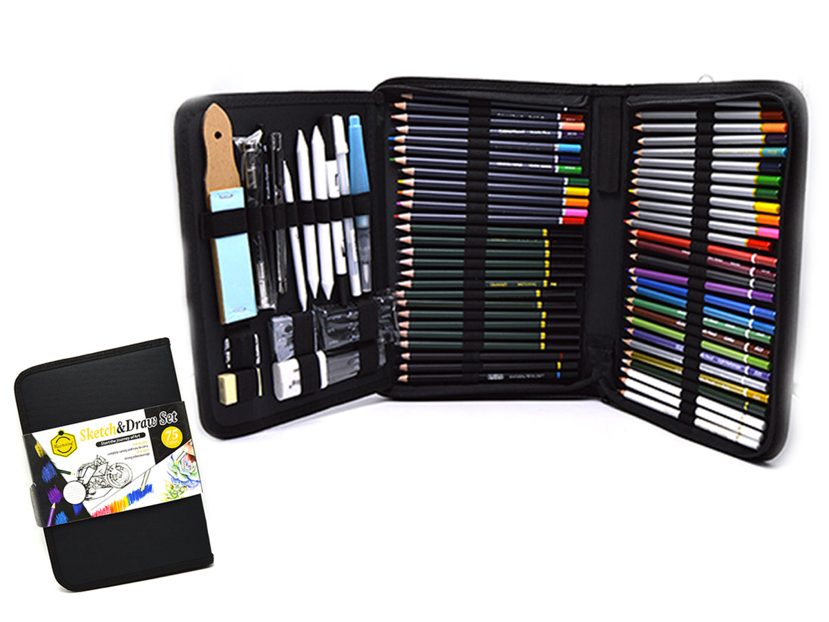 Sketch Drawing And Painting Set Of 75 Pcs In A Bag