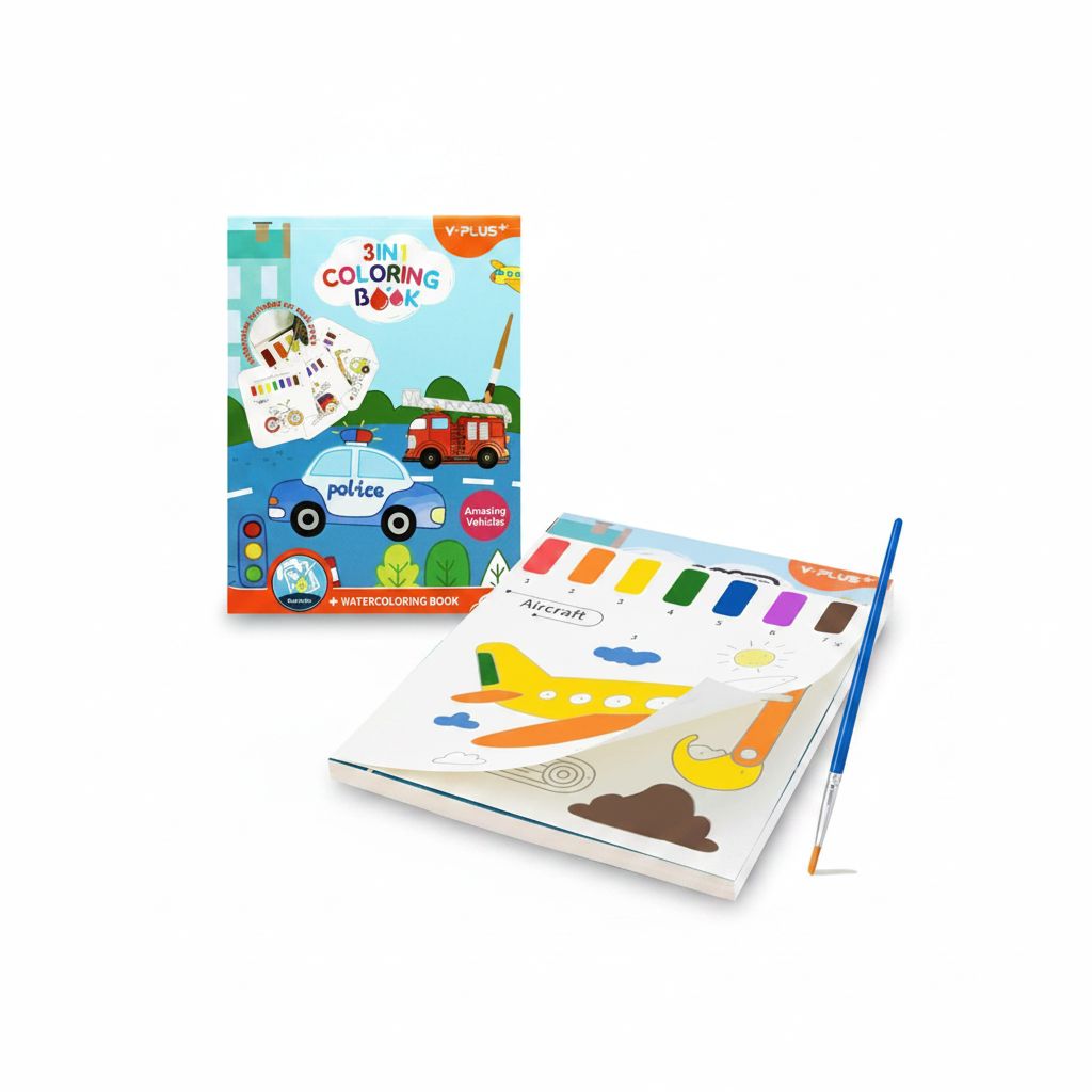 3 In 1 Amazing Vehicles Water Coloring Book