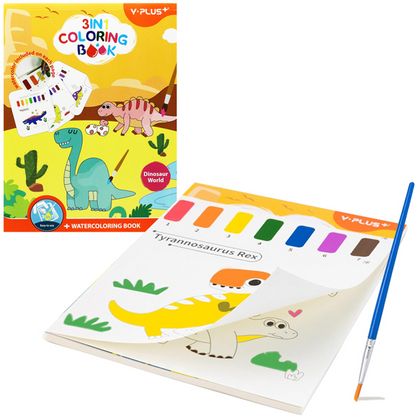 3 In 1 Dinosaur World Water Coloring Book