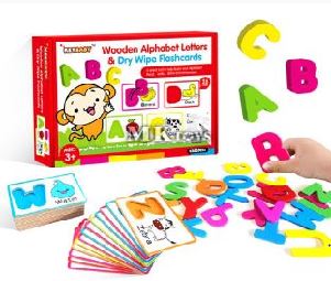 Puzzle Wooden Letter Literacy Cognitive Card Mko998129
