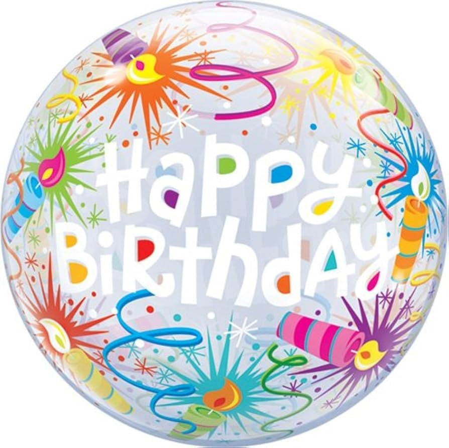 Balloon Bubble Birthday Lit Candles 22 inch