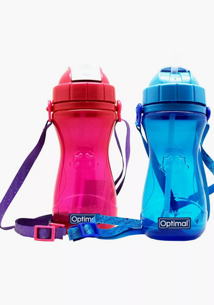 *Silicone Straw Bottle 12M+ 500Ml Assorted