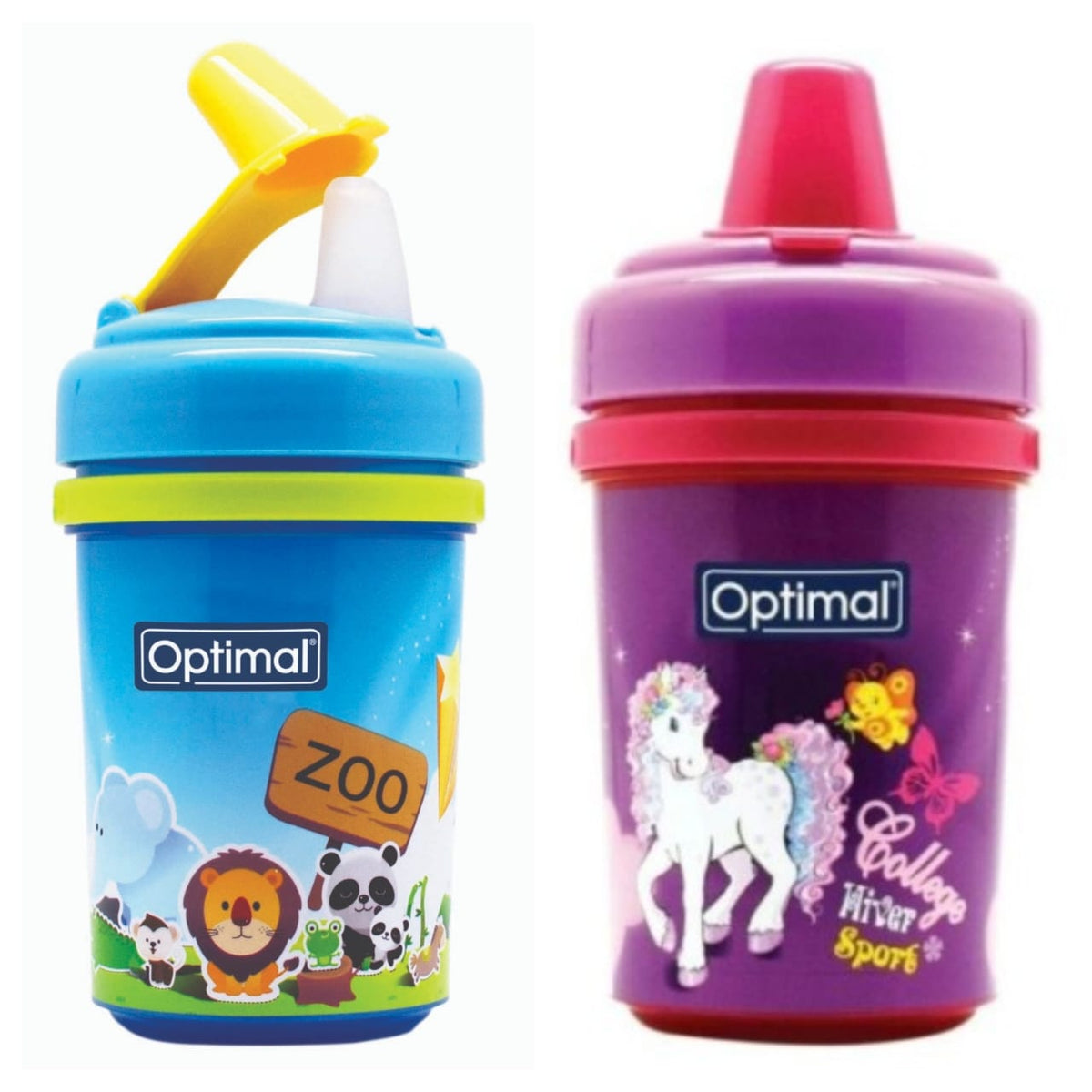 *P.P. Silicone Spout Cup With Handle 12M+ 240Ml Zoo Assorted