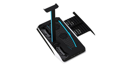 Gaming Multi-Function Ps5 And Headphone Cooling And Charging Hub - Black/White