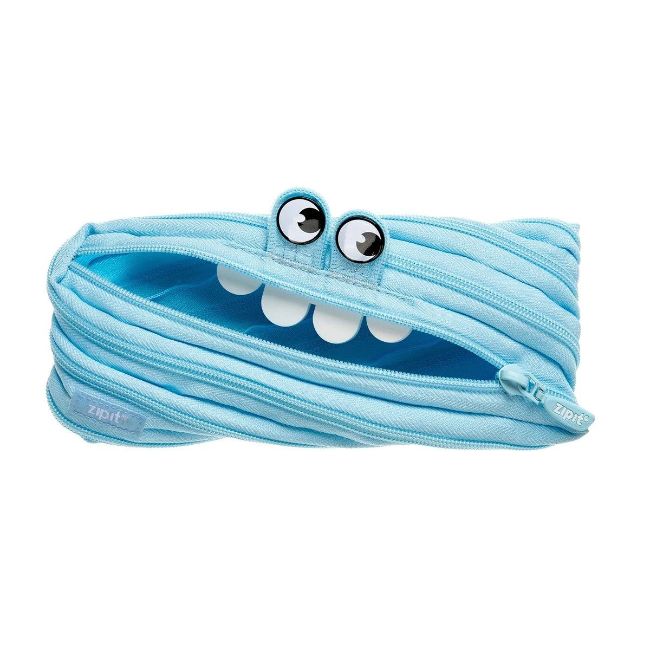 Pencil Case Gorge Monster Pouch Clip Strip Blue