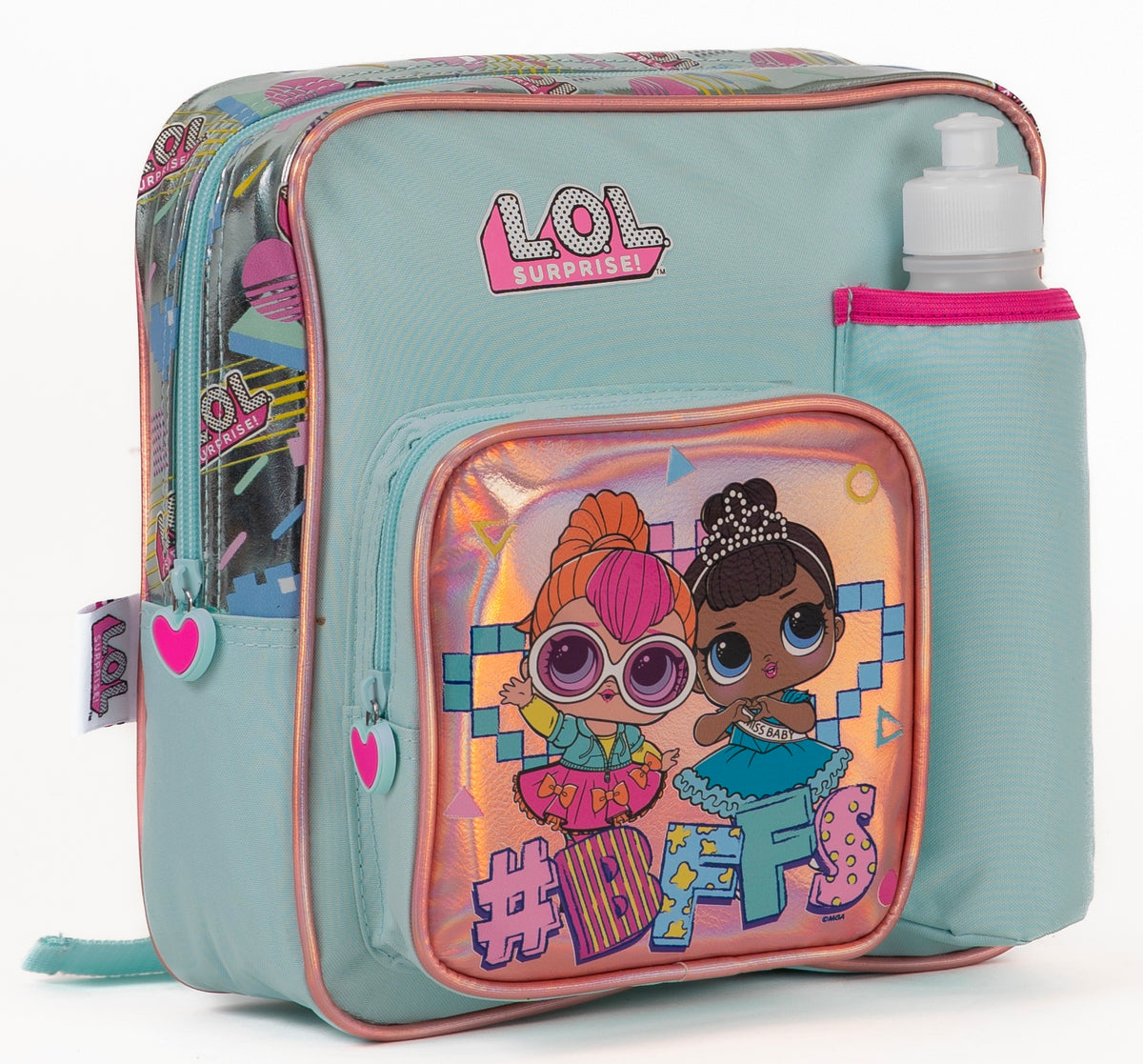 Backpack With Water Bottle, Lunch Box And Fork&amp;Spoon 11"Lol Pink
