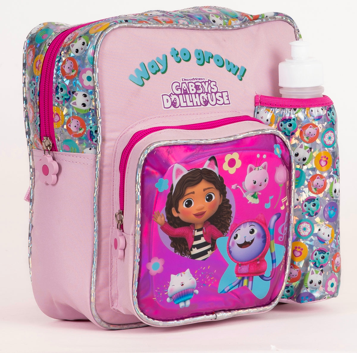 Kinder Backpack With Water Bottle,Lunch Box And Fork&amp;Spoon 11"Gabby'S Doll House