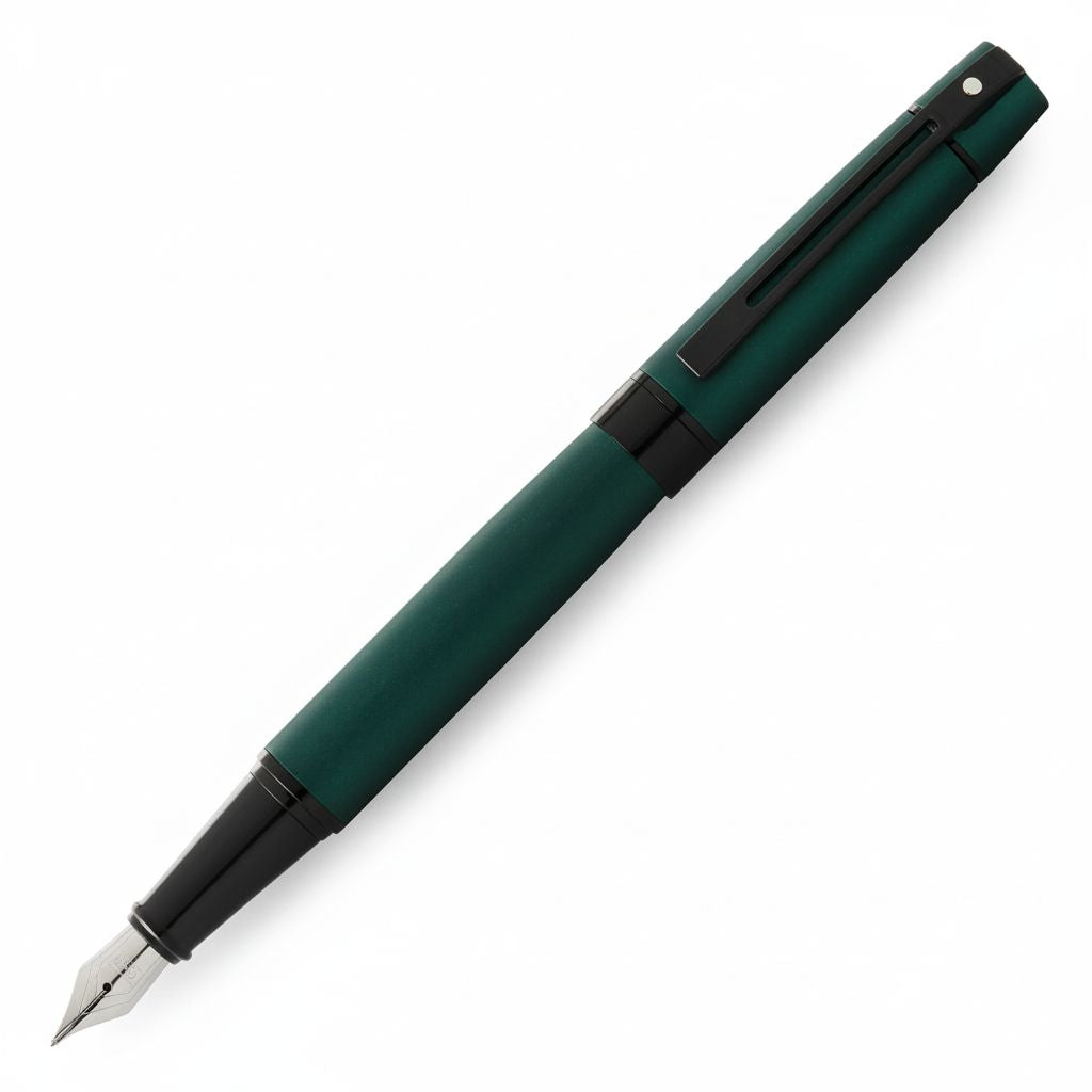 Ball Pen Matte Green Lacquer with Polished Black Trims Sheaffer 300 E9346