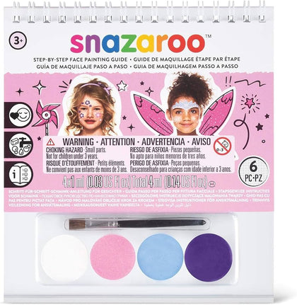 Mini Face Painting Guide For Girls 4Clrs + Brush In Blister