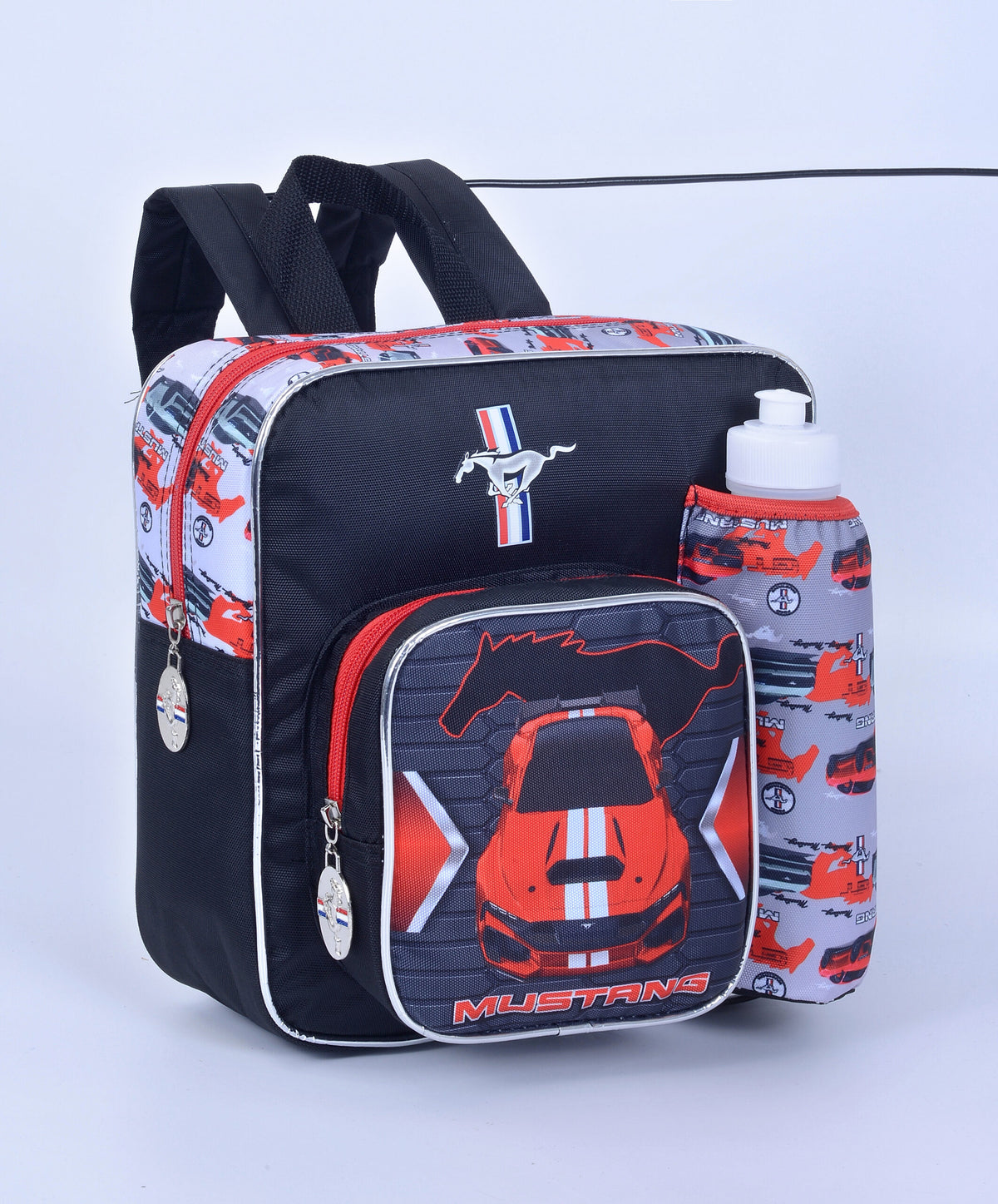 Backpack Insulated with Water Bottle, Lunch Box and Fork&amp;Spoon 11" Mustang