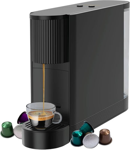 20 Bar Coffee Machine with 500ml Water Capacity and Cupsule Storage - Black