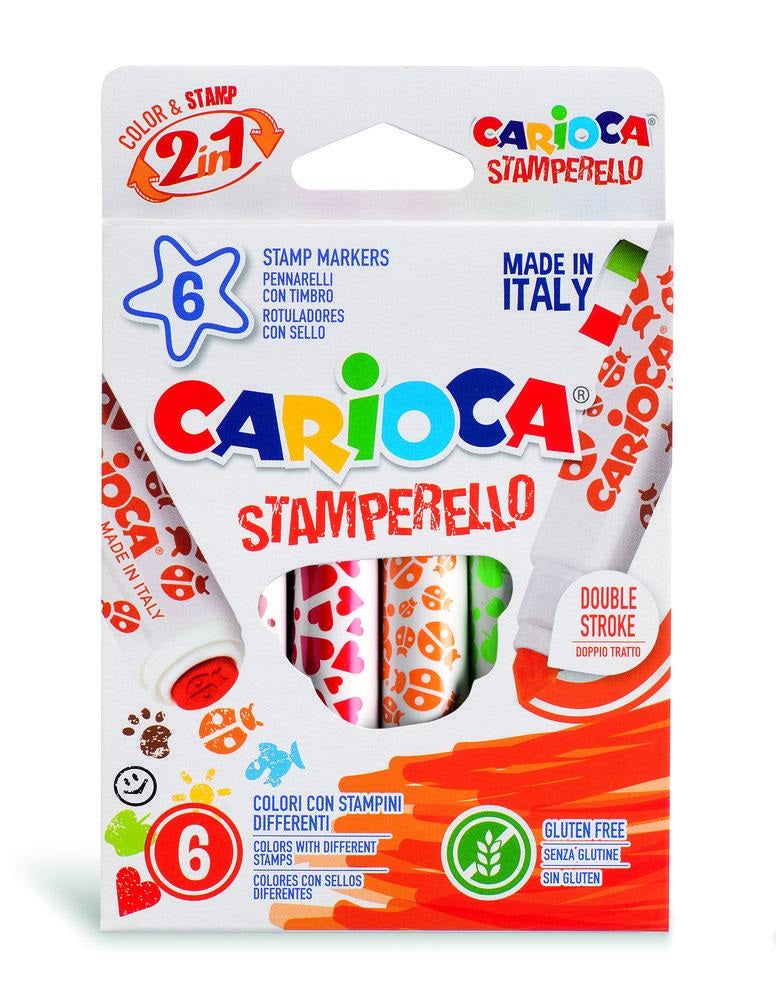 2 in 1 Fiber Tip Pens Stamp and Colors 12/Pack