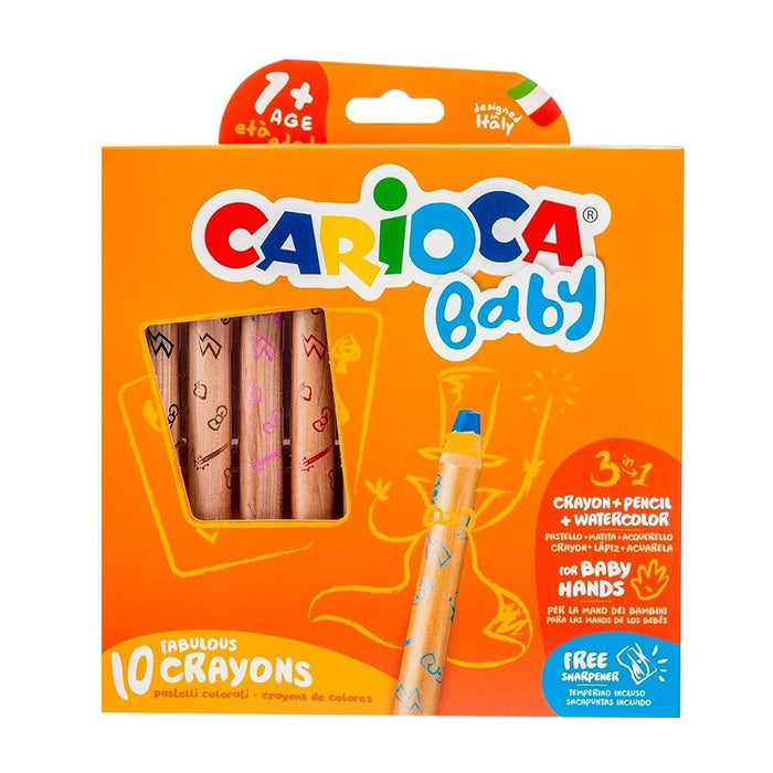 Baby 3 In 1 Coloring Crayons 10/Pack