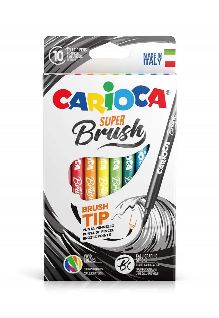 Fiber Tip Pens Super-Brush 10/Pack