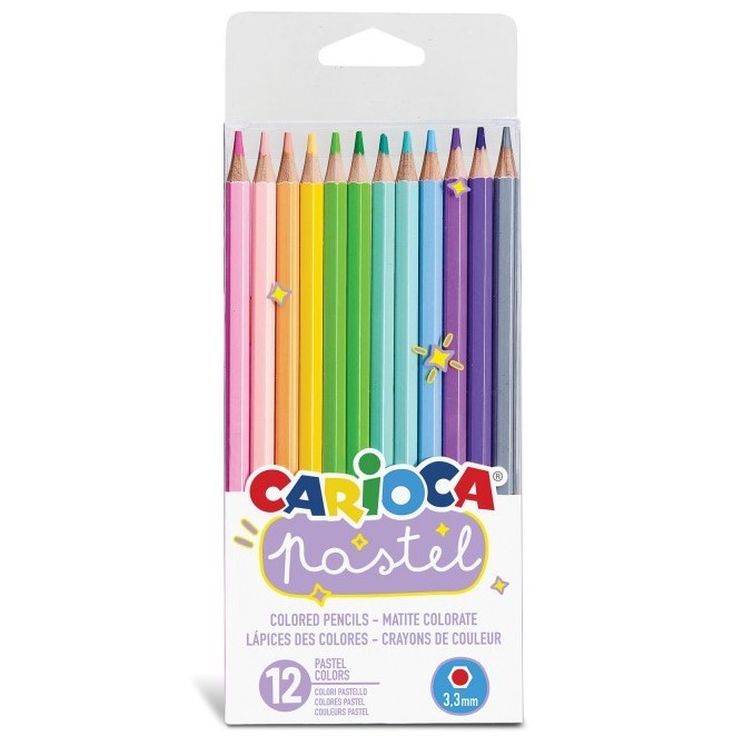 Pastel Colored Pencils Plastic Box 12/Pack