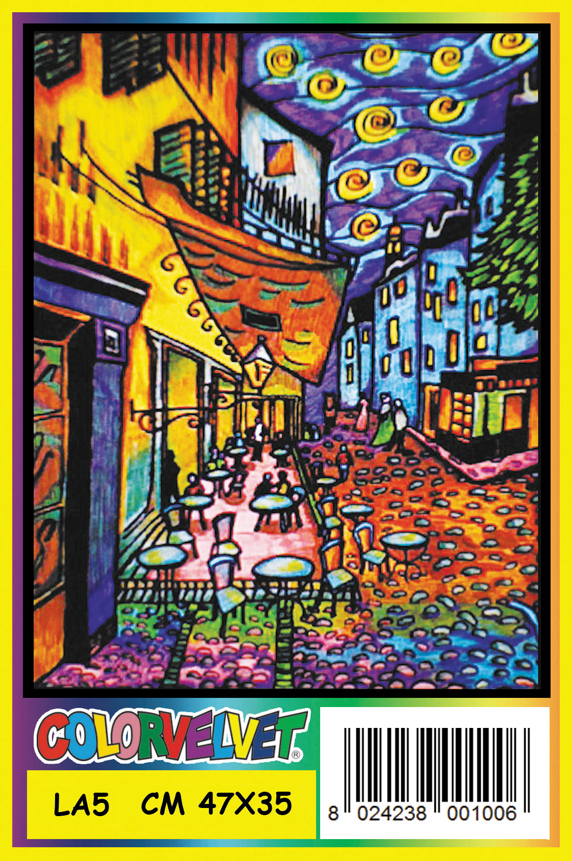 Coloring Velvet Large Picture A3 (Cafe Terrace) W/Coloring Pens