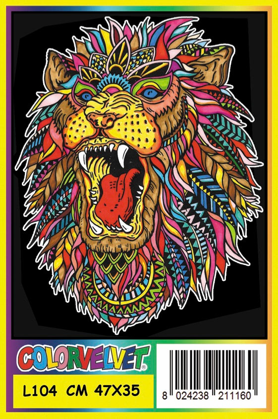 Coloring Velvet Small Picture A4 (Lion) W/Coloring Pens
