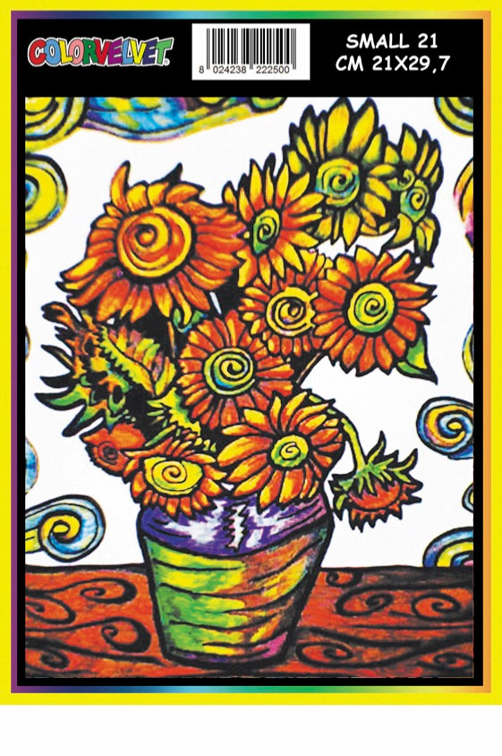 Coloring Velvet Small Picture A4 (Flowers) W/Coloring Pens