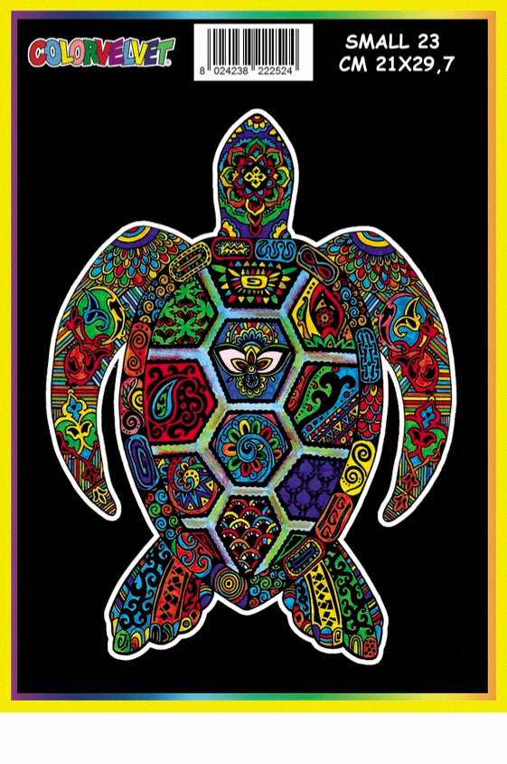 Coloring Velvet Small Picture A4 (Turtle) W/Coloring Pens