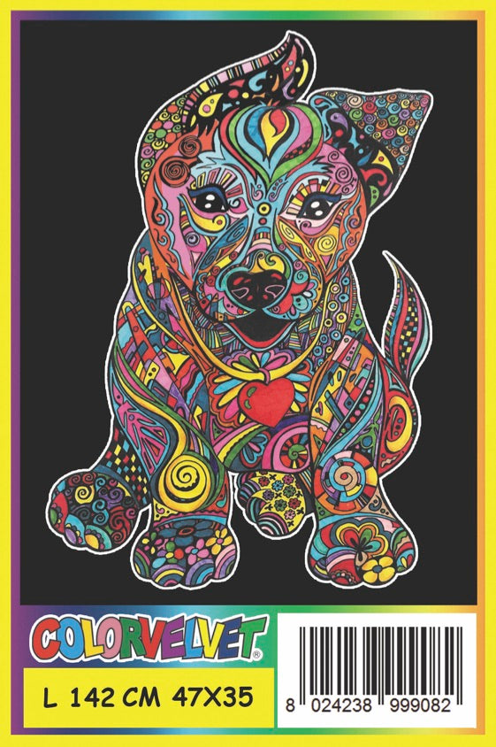 Coloring Velvet Small Picture A4 (Small Dog) W/Coloring Pens