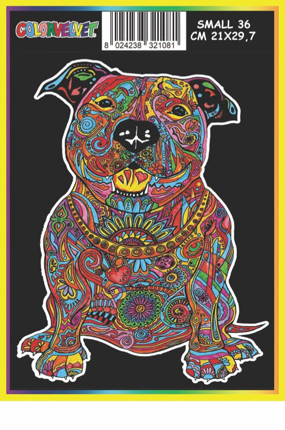 Coloring Velvet Small Picture A4 (Buldog) W/Coloring Pens