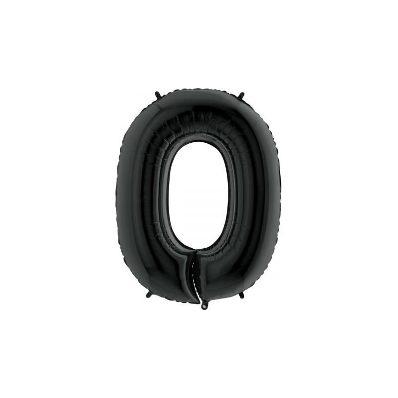 Balloon Number 0 Black 26 inch