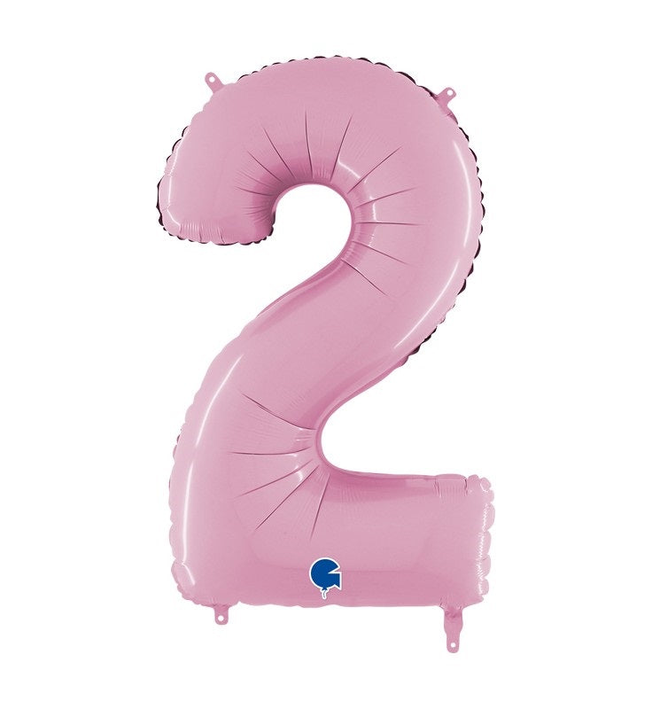 Balloon Number 2 Pastel Pink 26 inch