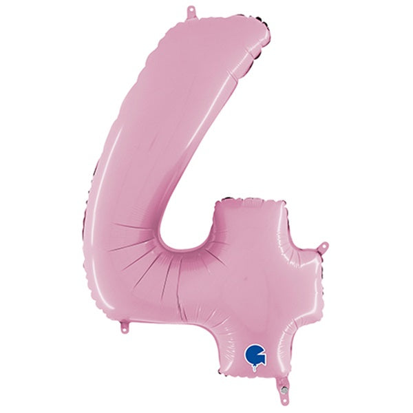 Balloon Number 4 Pastel Pink 26 inch