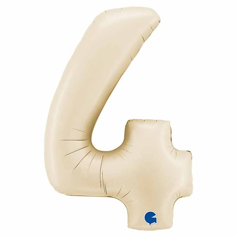 Balloon Number 4 Satin Cream 26 inch