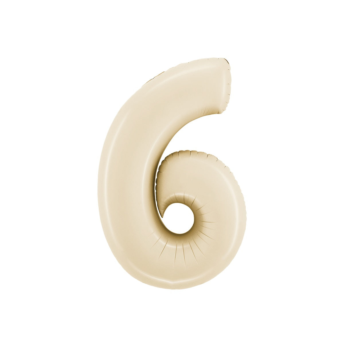 Balloon Number 6 Satin Cream 26 inch
