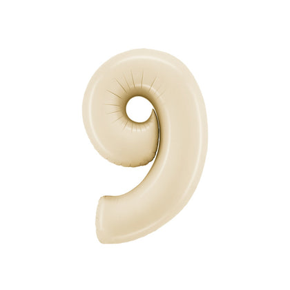 Balloon Number 9 Satin Cream 26 inch