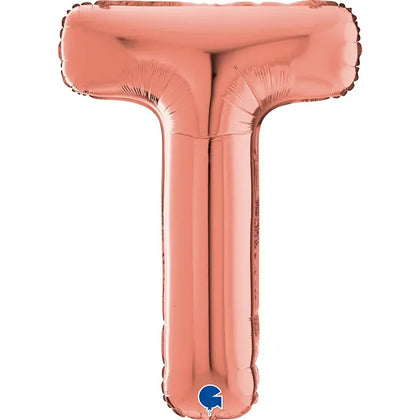 Balloon Letter T Rose Gold 26 inch