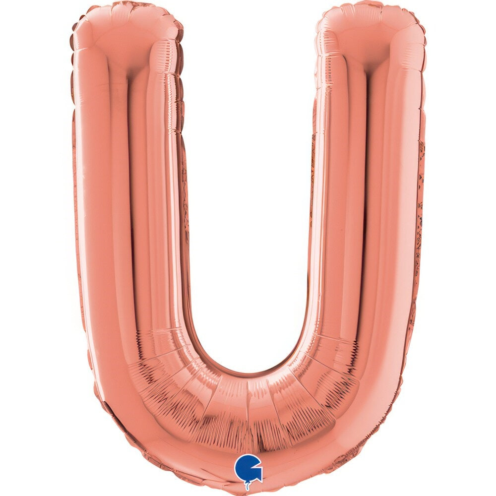Balloon Letter U Rose Gold 26 inch