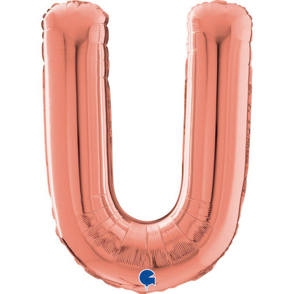 Balloon Letter U Rose Gold 26 inch