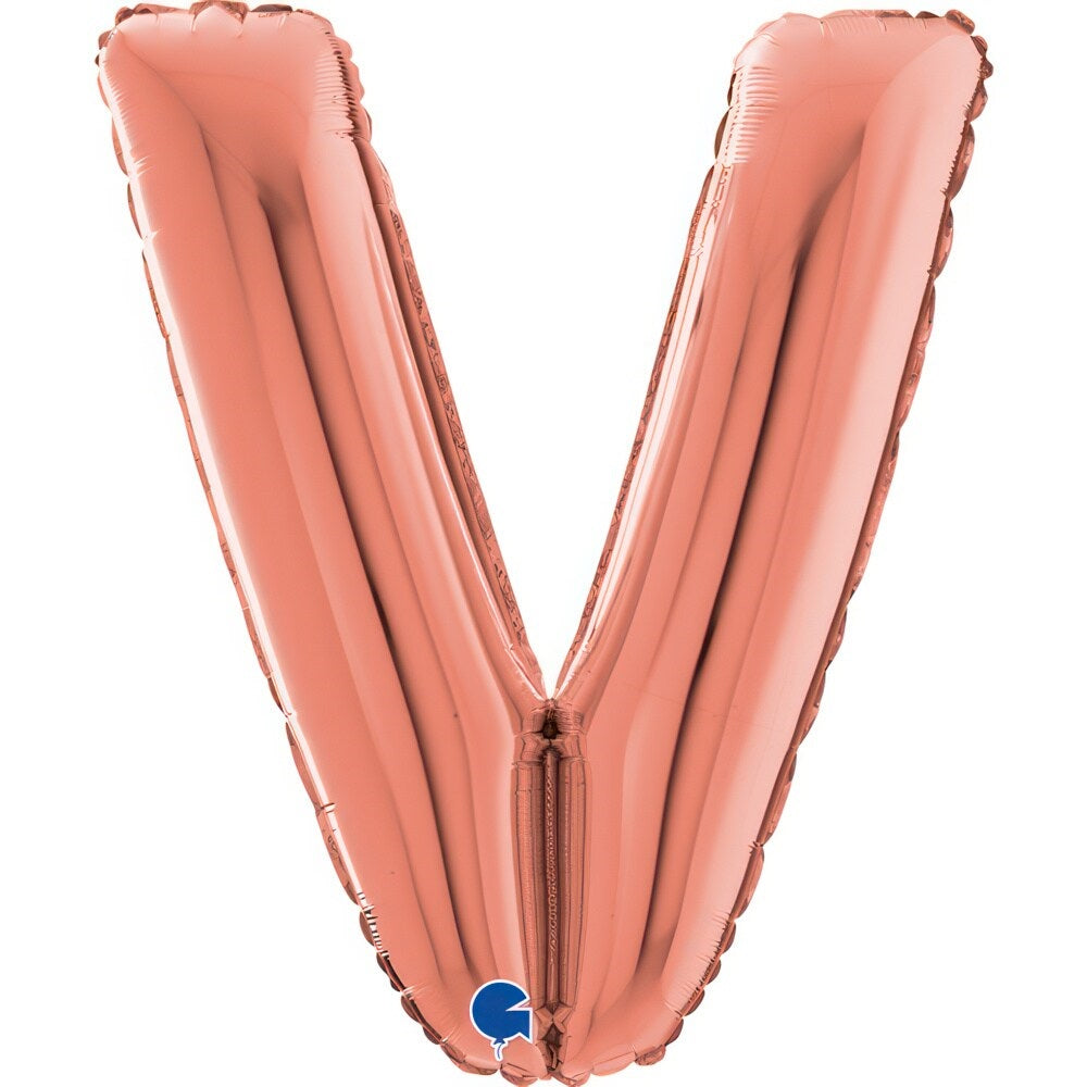Balloon Letter V Rose Gold 26 inch