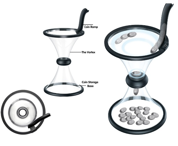 Pressure Relieving Vortex Money Bank