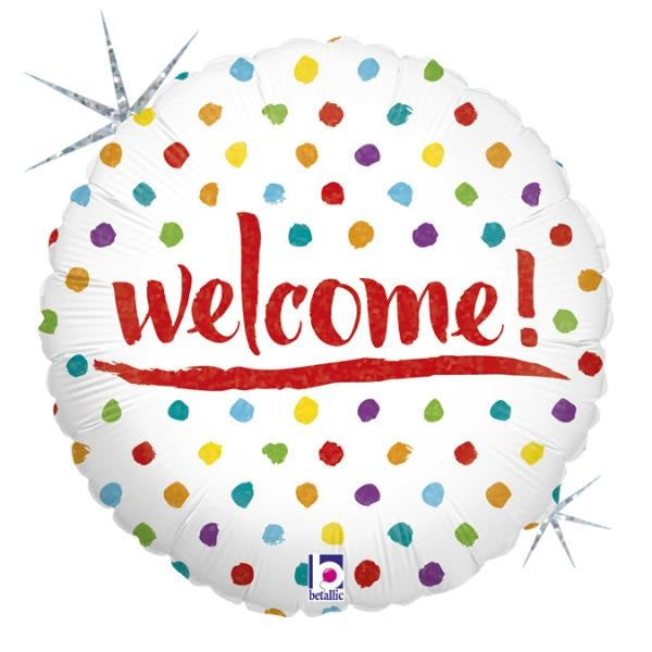 Balloon Welcome Dots 18 inch