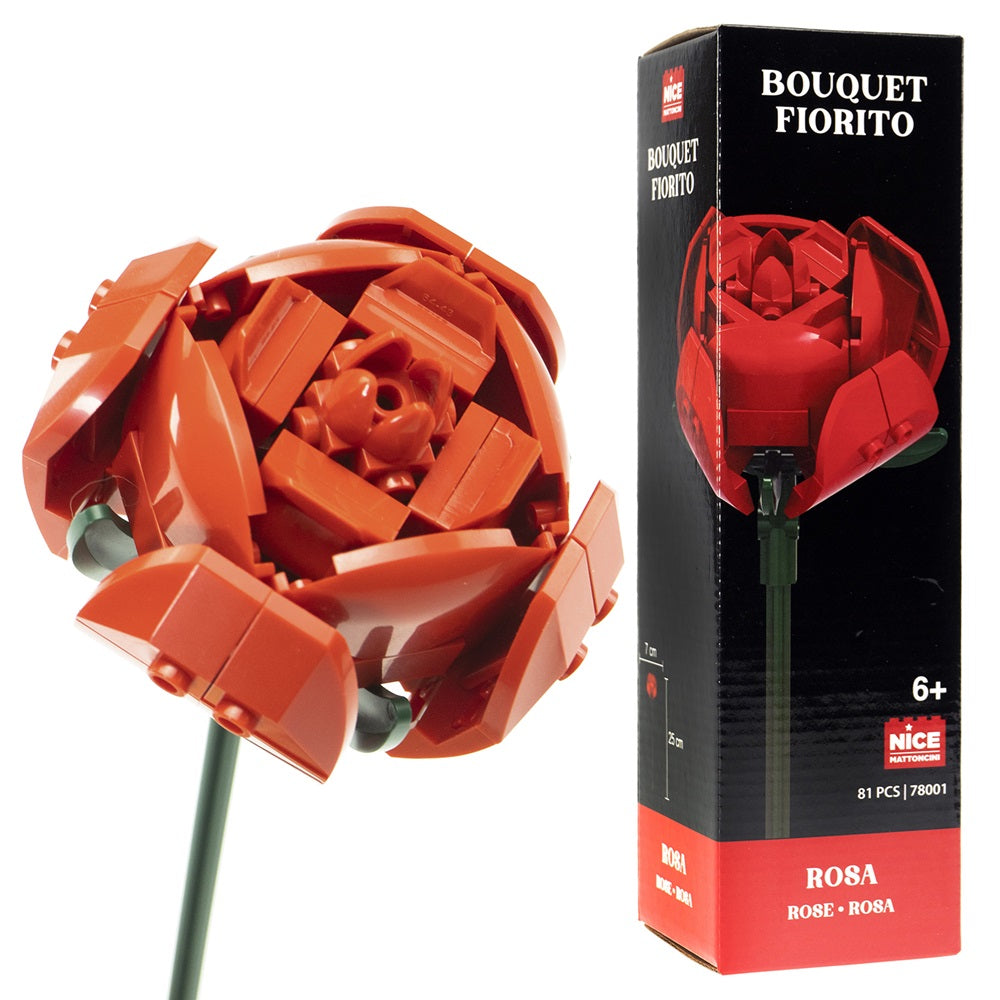 Flower Bouquet Lego Rose 81Pcs 7Cmx25Cm
